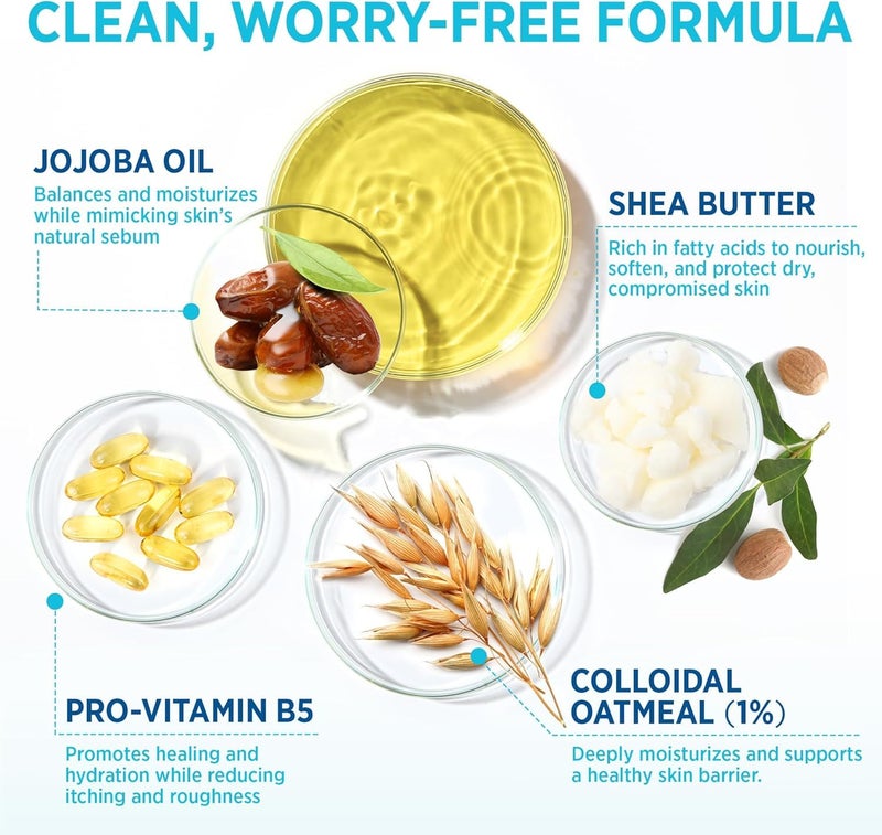 Roycederm Eczema & Psoriasis Cream for Dry, Itchy Skin – Moisturizer for Sensitive Skin, Eczema, Psoriasis & Dermatitis – 1% Colloidal Oatmeal + Ceramides – Steroid-Free for Adults, Kids & Babies - Image 3